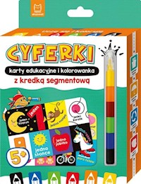 CYFERKI karty edukacyjne i kolorowanka z kredką segmentową Uczę się i koloruję 5+ -  - książka