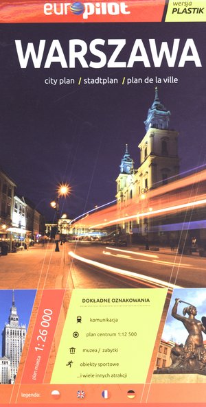 Warszawa. Foliowany plan miasta w skali 1:26 000 - zbiorowa praca - książka