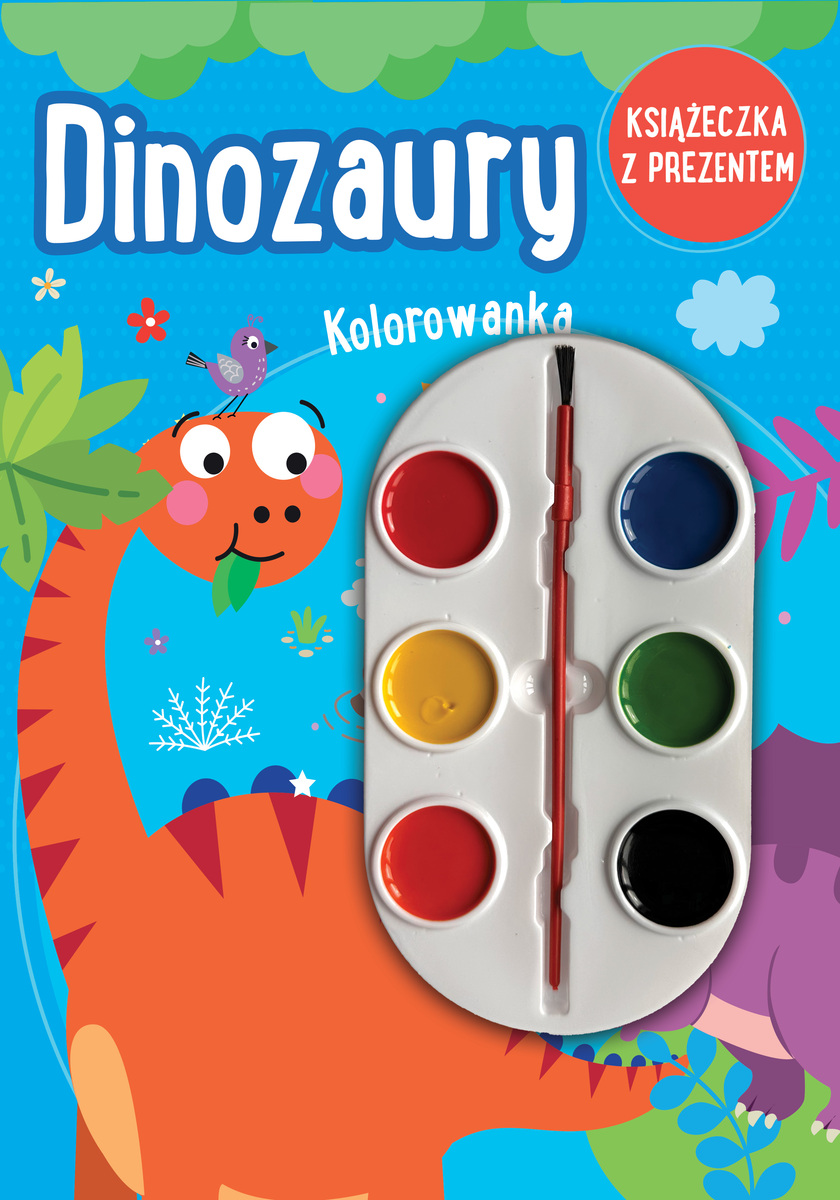 Dinozaury. Kolorowanka (książeczka z prezentem - farbki) - zbiorowa praca - książka