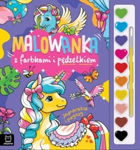 Malowanka z farbkami i pędzelkiem. Jednorożce i pegazy - Podgórska Anna - książka
