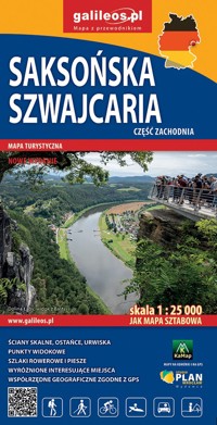 Saksońska Szwajcaria - część zachodnia. Mapa turystyczna w skali 1:25 000 - zbiorowa praca - książka
