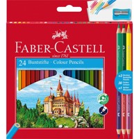 Kredki Zamek Faber-Castell, 24 kolorów + 3 dwustronne + temperówka -  - książka