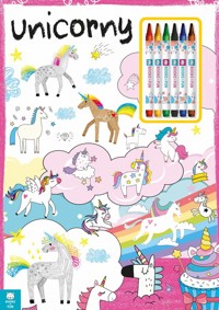 Kolorowanka Unicorny z kredkami -  - książka