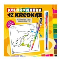 Kolorowanka z kredką Egzotyczne zwierzęta -  - książka