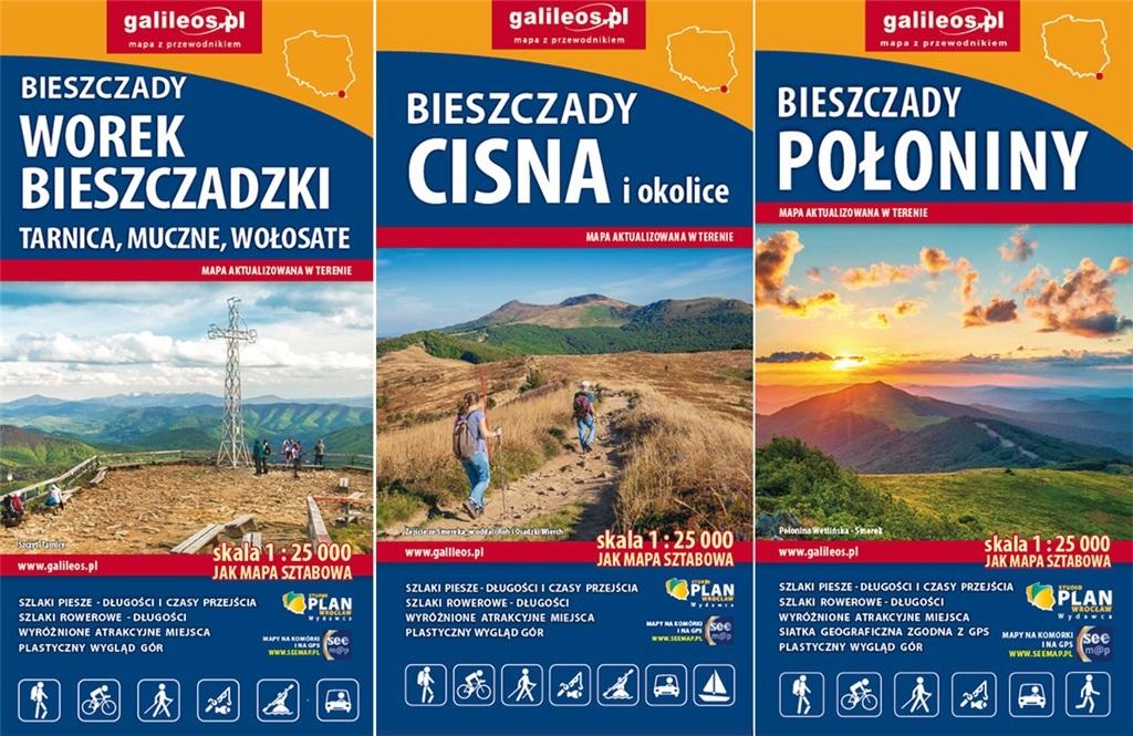 Bieszczady - komplet 3 map - zbiorowa praca - książka