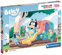 Puzzle 104 Super Kolor Bluey -  - książka