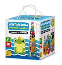 Kontrastowa piramida malucha + książeczka „Zwierzęta” 1+ -  - książka