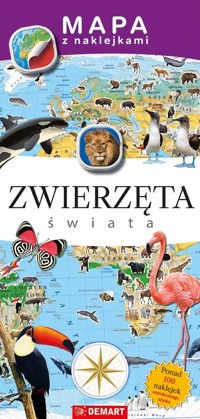 Mapa z naklejkami. Zwierzęta świata - zbiorowa praca - książka