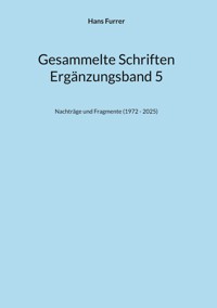 Gesammelte Schriften ErgBd 5 - Hans Furrer - ebook