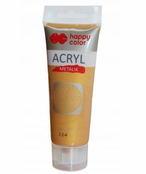 Farba akrylowa Happy Color 75ml - głębokie złoto (HA 7370 0075-114) -  - książka