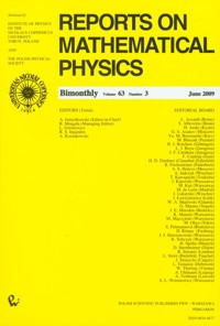 Reports on Mathematical Physics 63/3 2009 -  - książka