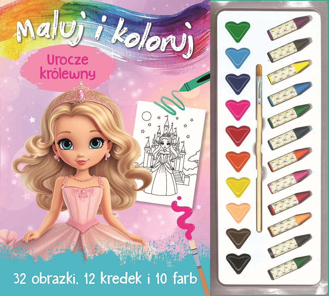 Maluj i koloruj. Urocze królewny - Izabella Sieńko-Holewa - książka