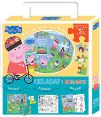 Peppa Pig Układaj i koloruj Kolorowe spotkanie z Peppą -  - książka