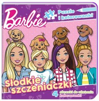 Barbie Puzzle i kolorowanki Słodkie szczeniaczki - zbiorowa praca - książka