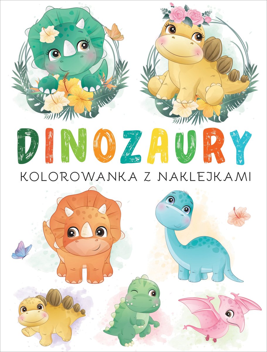 Dinozaury. Kolorowanka z naklejkami - zbiorowa praca - książka