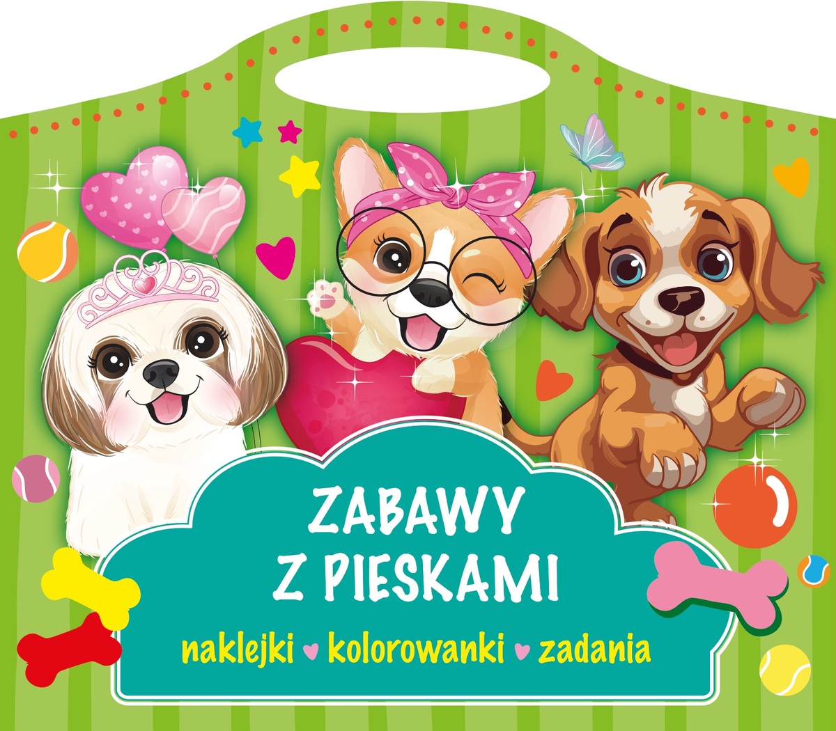 Zabawy z pieskami. Naklejki, kolorowanki, zadania - zbiorowa praca - książka