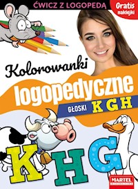 Kolorowanki logopedyczne Głoski K G H z naklejkami - Małecka Magdalena, Wiatrowska Agnieszka - książka