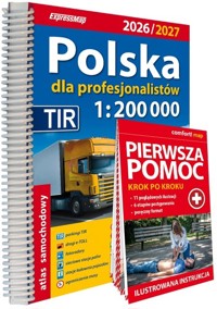 Polska Atlas Samochodowy dla Profesjonalistów. 1:200 000 + Pierwsza Pomoc 2025/2026 - zbiorowa praca - książka