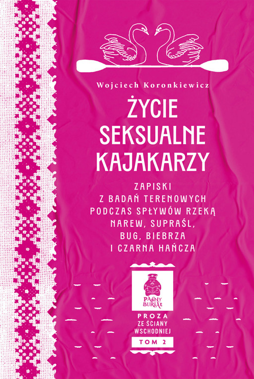 Okładka książki Życie seksualne kajakarzy. Zapiski z badań terenowych podczas spływów rzeką Narew, Supraśl, Bug, Biebrza i Czarna Hańcza. Seria: Proza ze Ściany Wschodniej, tom 2