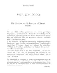 Wir Um 2000 -  Band 1 - Werner M. Heinrich - ebook