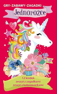 Jednorożce Gry zabawy zagadki Zestaw kreatywny z kredkami -  - książka