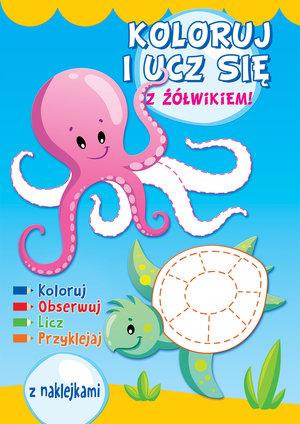 Koloruj i ucz się z żółwikiem - Agnieszka Niedzwiadek (ilustr.) - książka