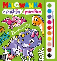 Malowanka z farbkami i pędzelkiem Dinozaury - Podgórska Anna - książka