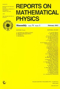 Reports on Mathematical Physics 71/1/2013 -  - książka