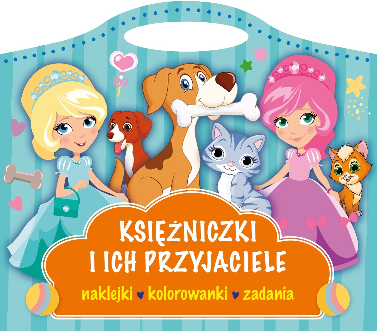 Księżniczki i przyjaciele. Naklejki, kolorowanki, zadania - zbiorowa praca - książka