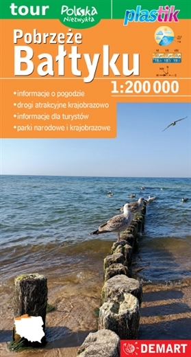 Pobrzeże Bałtyku. Mapa turystyczna Plastik w skali 1: 200 000 - zbiorowa praca - książka