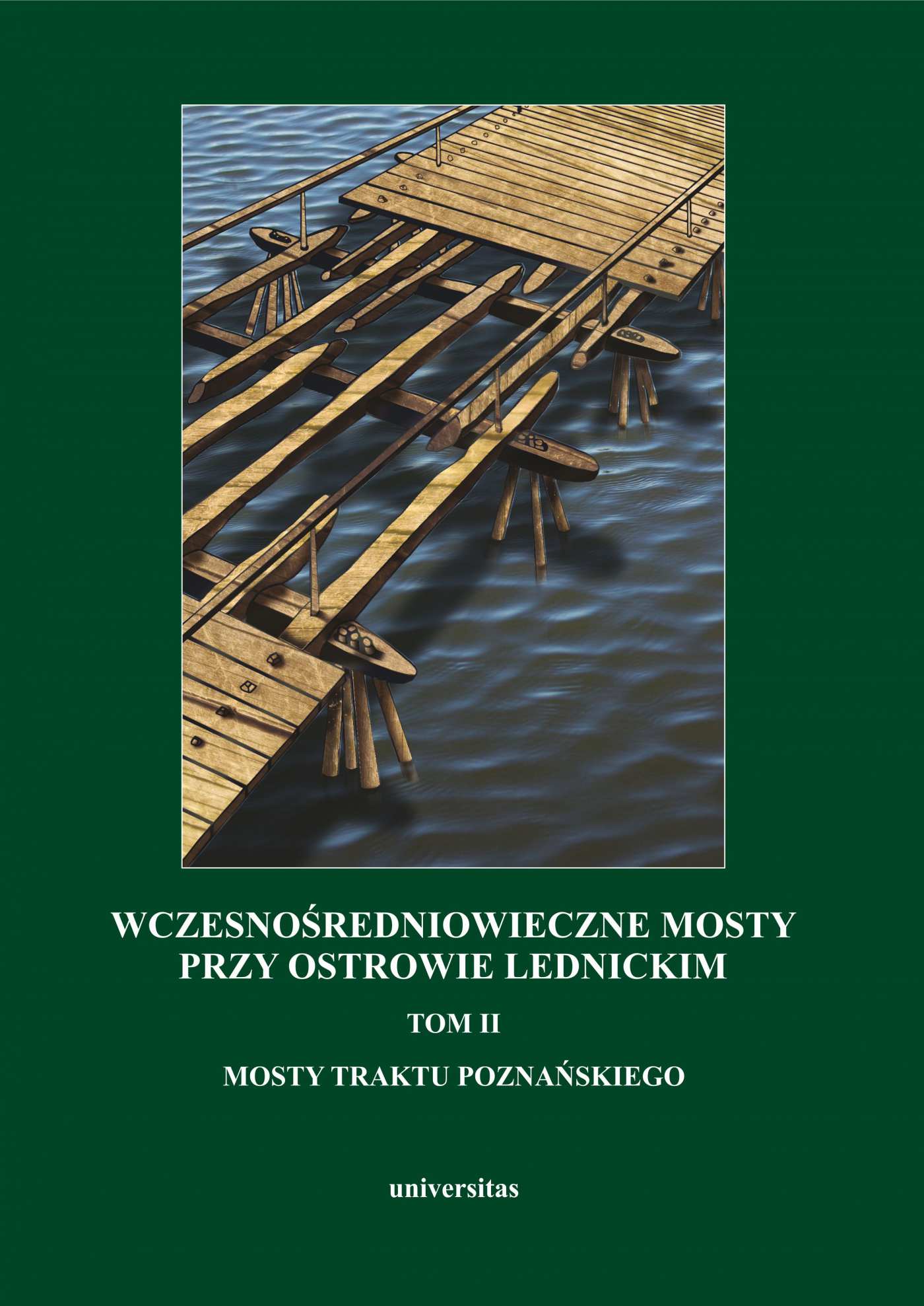 Okładka:Wczesnośredniowieczne mosty przy Ostrowie Lednickim. Tom II. Mosty traktu poznańskiego 