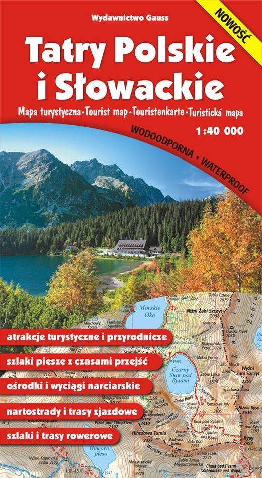 Tatry Polskie i Słowackie. Mapa turystyczna w skali 1:40 000 (wersja wodoodporna) - zbiorowa praca - książka