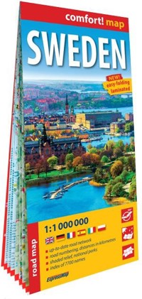 Sweden. Laminated road map in scale 1:1 000 000 - zbiorowa praca - książka