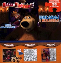 Masza i niedźwiedź Układaj i koloruj Misiu, pobawmy się! -  - książka