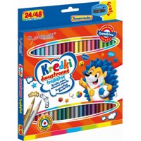 Bambino, Kredki trójkątne dwustronne, 24 sztuki/48 kolory + temperówka -  - książka
