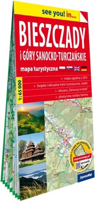 Bieszczady i Góry Sanocko-Turczańskie. Mapa turystyczna w skali 1:65 000 - zbiorowa praca - książka