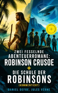Zwei fesselnde Abenteuerromane: Robinson Crusoe + Die Schule der Robinsons (Kommentiert) - Daniel Defoe - ebook