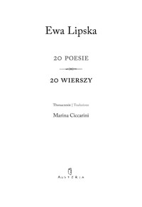 20 poesie. 20 wierszy - Ewa Lipska - książka