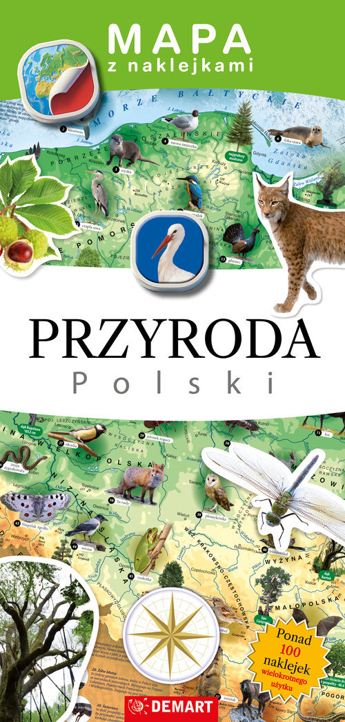 Mapa z naklejkami. Przyroda Polski - Wojciech Chełchowski, Ewa Lodzińska, Bogusława Karlicka - książka