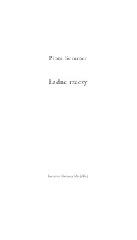 Ładne rzeczy - Sommer Piotr - książka