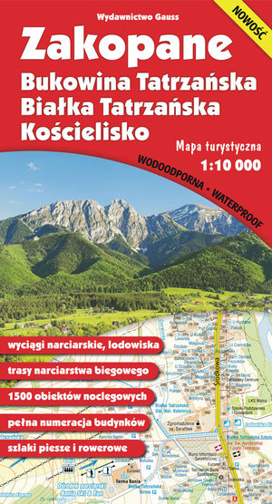Zakopane, Bukowina, Białka i Kościelisko. Mapa foliowana - zbiorowa praca - książka