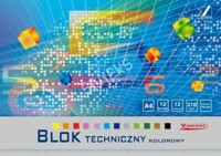 Blok techniczny kolorowy VINCENT A4-12 -  - książka