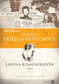 Lawina komunikatów - Tadeusz Dołęga-Mostowicz - książka