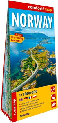 Norwegia. Laminowana mapa samochodowo-turystyczna w skali 1:1 000 000 - zbiorowa praca - książka