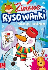 Zimowe rysowanki Koloruję i naklejam -  - książka