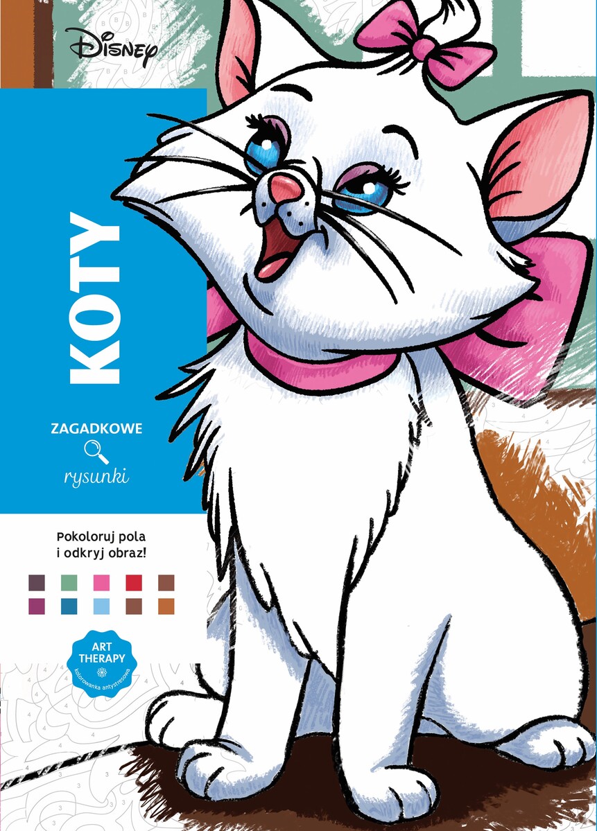 Art Therapy. Kolorowanka antystresowa. Disney Koty. Zagadkowe rysunki - Alexandre Karam - książka