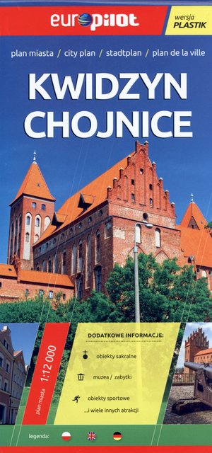 Kwidzyn, Chojnice. Plan miasta w skali 1:12 000. Europilot wersja plastik - zbiorowa praca - książka
