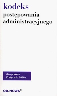 Kodeks postępowania administracyjnego styczeń 2020 -  - książka