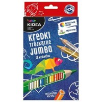Kidea, Kredki trójkątne Jumbo, 12 kolorów (KTG12KA) -  - książka