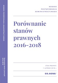 Porównanie stanów prawnych KPA 2016-2018 -  - książka